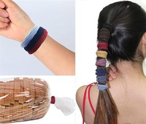 img 1 attached to 💪 30-Pack Seamless Hair Ties for Thick, Curly Hair - Gentle Hold All Day