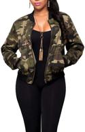 👚 shekiss women's camouflage paint lightweight jackets: stylish long sleeve zipper canvas camo with pockets logo