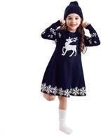 👗 stylish nnjxd girls long sleeve autumn winter knit sweater christmas dress: perfect casual wear for the season logo