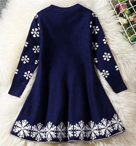 img 2 attached to 👗 Stylish NNJXD Girls Long Sleeve Autumn Winter Knit Sweater Christmas Dress: Perfect Casual Wear for the Season