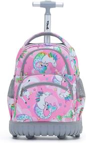 img 2 attached to Tilami Rolling Backpack College Butterfly Backpacks for Kids' Backpacks