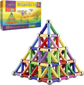 img 4 attached to Non-Toxic Magnetic Educational Stacking Building