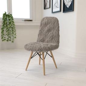 img 4 attached to 🪑 Shaggy Dog Charcoal Grey Accent Chair by Flash Furniture