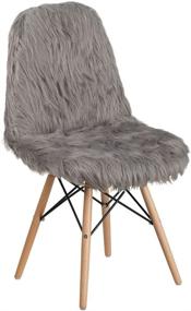 img 3 attached to 🪑 Shaggy Dog Charcoal Grey Accent Chair by Flash Furniture