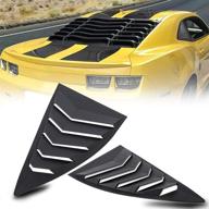 cumart side window louvers windshield sun shade cover - lambo style matte black (2pcs), compatible with chevrolet chevy camaro 2010-2015, left & right logo