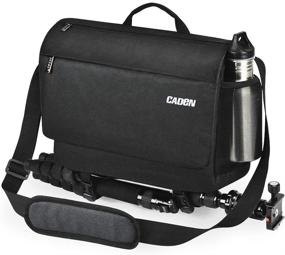 img 4 attached to Сумка-плечо для зеркальных фотоаппаратов CADEN с держателем штатива, съемная вставка для камеры - идеальный чехол для камер Nikon, Canon, Sony беззеркальных камер и многих других