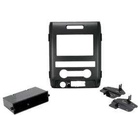 img 2 attached to Scosche FD1438B Double DIN Dash Kit, Black - Compatible with 2009-12 Ford F-150 XL, ISO DIN+Pocket Design