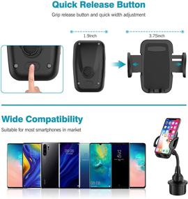 img 1 attached to 📱 Car Cup Holder Phone Mount: Adjustable Gooseneck Cradle for Cell Phones - 360° Rotatable, Fits iPhone, Samsung, Huawei, and More!