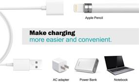 img 2 attached to 🔌 Moko Charging Adapter Cable for Apple Pencil 1st Generation, Connector Charger for iPad Pro 12.9, 10.5, 9.7 / iPad Air 3 / iPad Mini 5 2019 Pen Accessories, 2 Pack, White