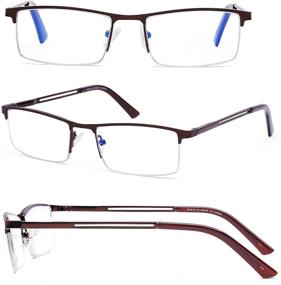 img 3 attached to Anti Blue Light Half Frame Progressive Multifocus Reading Glasses, Semi Rimless Readers for Men