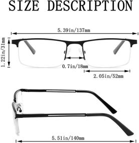 img 2 attached to Anti Blue Light Half Frame Progressive Multifocus Reading Glasses, Semi Rimless Readers for Men