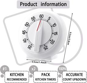 img 2 attached to ⏳ Manual 60-Minute Visual Timer for Kitchen - 2 Piece Set | Countdown Ticking Clock with Clear Digits, Voice Timer | Ideal for Cooking, Baking, Gym, Homework, or Office Meetings