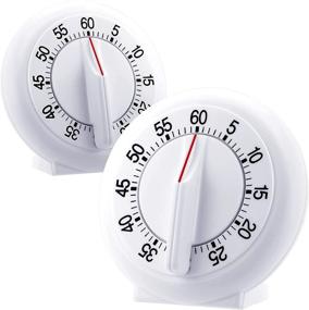 img 4 attached to ⏳ Manual 60-Minute Visual Timer for Kitchen - 2 Piece Set | Countdown Ticking Clock with Clear Digits, Voice Timer | Ideal for Cooking, Baking, Gym, Homework, or Office Meetings