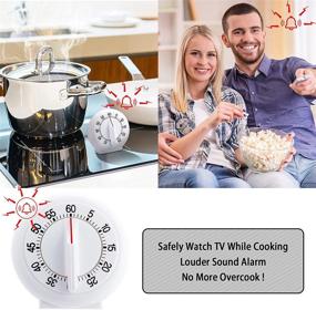 img 1 attached to ⏳ Manual 60-Minute Visual Timer for Kitchen - 2 Piece Set | Countdown Ticking Clock with Clear Digits, Voice Timer | Ideal for Cooking, Baking, Gym, Homework, or Office Meetings