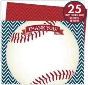 img 3 attached to Premium Baseball Thank You Cards: Set of 25 Red and Navy Flat Note Cards and Envelopes - High-Quality Heavy Card Stock 5.5” x 4.25” Design