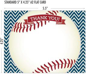img 1 attached to Premium Baseball Thank You Cards: Set of 25 Red and Navy Flat Note Cards and Envelopes - High-Quality Heavy Card Stock 5.5” x 4.25” Design