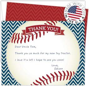 img 2 attached to Premium Baseball Thank You Cards: Set of 25 Red and Navy Flat Note Cards and Envelopes - High-Quality Heavy Card Stock 5.5” x 4.25” Design