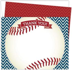 img 4 attached to Premium Baseball Thank You Cards: Set of 25 Red and Navy Flat Note Cards and Envelopes - High-Quality Heavy Card Stock 5.5” x 4.25” Design