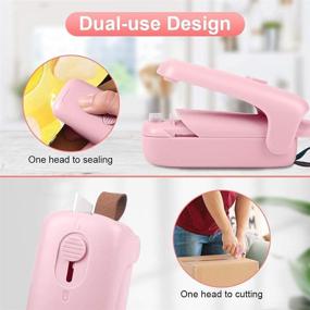 img 3 attached to 👜 Ginmic Mini Bag Sealer: 2-in-1 Heat Sealer & Cutter for Snack Storage - Portable Handheld Bag Heat Vacuum Sealer in Pink