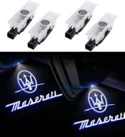 🚘 enhance your maserati levante with u/d car door logo projector lights: 2016-2019 replacement, ghost lights welcome & puddle light accessories (4-pack) logo