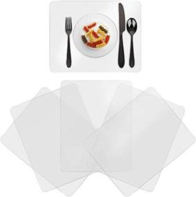 img 4 attached to 🍽️ Washable Translucent Plastic Greengoal Placemats