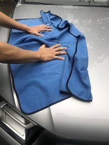 img 1 attached to 🧼 Premium Blue Waffle Microfiber Drying Towel - 2 Pack (25x36) for Polyte Elite