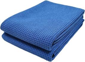 img 4 attached to 🧼 Premium Blue Waffle Microfiber Drying Towel - 2 Pack (25x36) for Polyte Elite