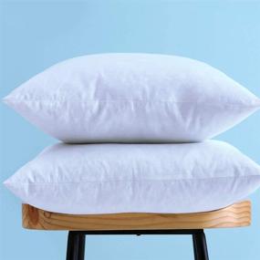img 3 attached to 🛏️ 2-Pack, 12X20 Inches Cotton Fabric Pillow Inserts - Feather and Down Throw Pillow Insert
