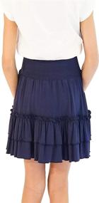 img 1 attached to KIDPIK Smock Tiered Skirt: Stylish Black Girls' Clothing, Perfect for Skirts & Skorts