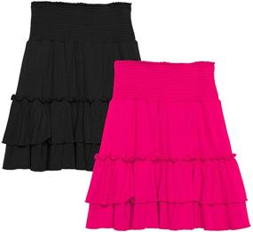 img 4 attached to KIDPIK Smock Tiered Skirt: Stylish Black Girls' Clothing, Perfect for Skirts & Skorts