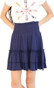 img 3 attached to KIDPIK Smock Tiered Skirt: Stylish Black Girls' Clothing, Perfect for Skirts & Skorts