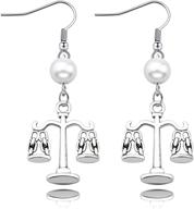 👨 ear-lawyer: scales of justice earrings - perfect gift for young law school students and new lawyers - ideal jewelry for her daughter logo