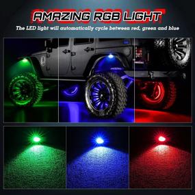 img 1 attached to 🚙 OFFROADTOWN RGB LED Dome Light with Switch: Universal RZR Can-Am Polaris Ranger 4x4 SUV LED Interior Light for Trucks ATV UTV, Dome & Rock Light, Strobe included!