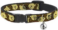 🐱 seo-optimized breakaway cat collar - winnie the pooh expressions/honeycomb black/browns logo