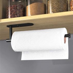 img 1 attached to Black VAEHOLD Adhesive Paper Towel Holder – Under Cabinet Wall Mount 🧻 for Kitchen Paper Towel, Stick to Wall - SUS304 Stainless Steel Roll Holder