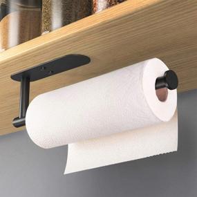 img 3 attached to Black VAEHOLD Adhesive Paper Towel Holder – Under Cabinet Wall Mount 🧻 for Kitchen Paper Towel, Stick to Wall - SUS304 Stainless Steel Roll Holder