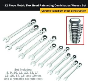 img 3 attached to 🔧 Efficient & Versatile: Titan Tools 17367 12-Piece 12 Point 72 Tooth Metric Flex Head Ratcheting Combination Wrench Set