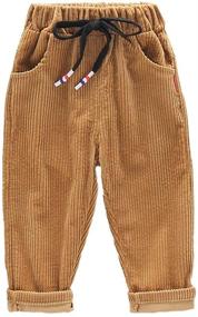 img 4 attached to HAXICO Unisex Drawstring Corduroy Trousers