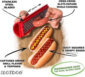 img 3 attached to 🌭 Effortlessly Slice and Grill Hot Dogs with SLOTDOG - 10-Inch Red Slicing Tool