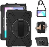 📱 samsung galaxy tab active pro 10.1 case - ultimate protection with 360 stand, handle, and shoulder strap - black logo