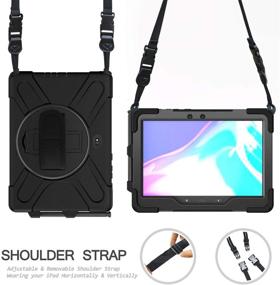 img 3 attached to 📱 Samsung Galaxy Tab Active PRO 10.1 Case - Ultimate Protection with 360 Stand, Handle, and Shoulder Strap - Black