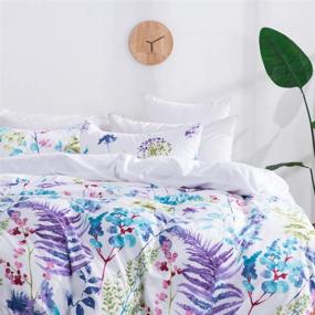 img 3 attached to 🌸 Lavender Floral Duvet Cover Set - Twin Size Comforter Cover & Pillowcases - Boho Style Lavender Bedding Sets