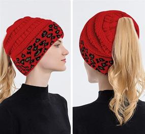 img 2 attached to 🐆 Stylish DOCILA Winter Beanie Hats for Women: Slouchy Leopard Animal Knit Skull Cap with Vintage Cheetah Print Head Cover