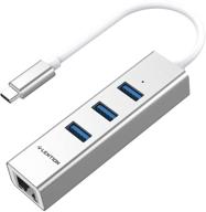 🔌 lention usb c hub with gigabit ethernet, 3-port usb 3.0, ultra slim for 2021-2016 macbook pro 13/15/16, new mac air/ipad pro, chromebook & more - stable driver adapter (cb-c23s, silver) logo
