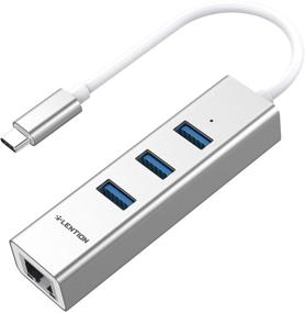img 4 attached to 🔌 LENTION USB C Hub with Gigabit Ethernet, 3-Port USB 3.0, Ultra Slim for 2021-2016 MacBook Pro 13/15/16, New Mac Air/iPad Pro, Chromebook & More - Stable Driver Adapter (CB-C23s, Silver)