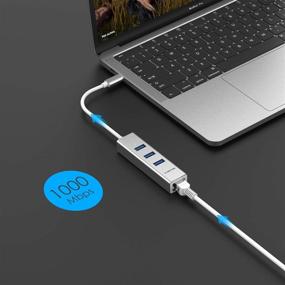img 1 attached to 🔌 LENTION USB C Hub with Gigabit Ethernet, 3-Port USB 3.0, Ultra Slim for 2021-2016 MacBook Pro 13/15/16, New Mac Air/iPad Pro, Chromebook & More - Stable Driver Adapter (CB-C23s, Silver)