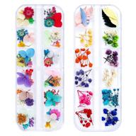 108 pcs dried flowers for resin nail art - 62 colors, 3d dry flowers for nails, 2 boxes of small tiny dried flowers for nail art – little pressed real natural flower nail art design decoration supplies logo