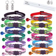 🐱 extodry reflective-breakaway cat collars with bells - 14-pack safety buckle kitten collars with name tag - adjustable, ideal for girl male cats - pet supplies, accessories (12 colors & 2 id tags) logo