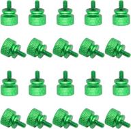 🔩 set of 20 powlankou green anodized aluminum thumbscrews, 6#-32 computer case screws, fully threaded knurled thumb screws logo