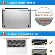 👨 applefuns 4in1 macbook air 13 inch case suit a1369 and a1466: hard shell case, keyboard cover, screen protector, dust plug - crystal clear logo